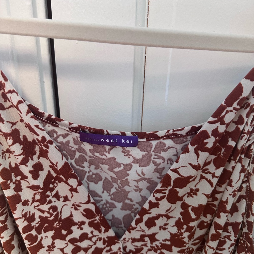 West Kei Floral Blouse - Brown and White